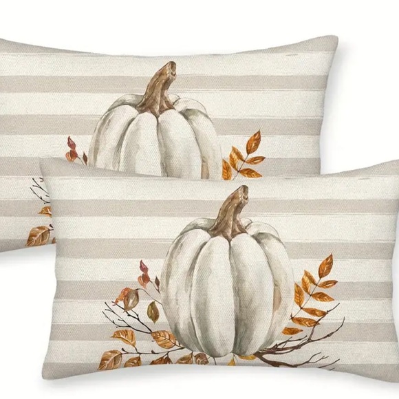 NEW! Pumpkin Fall Plush Throw Pillow Cover + New Insert - Picture 3 of 5